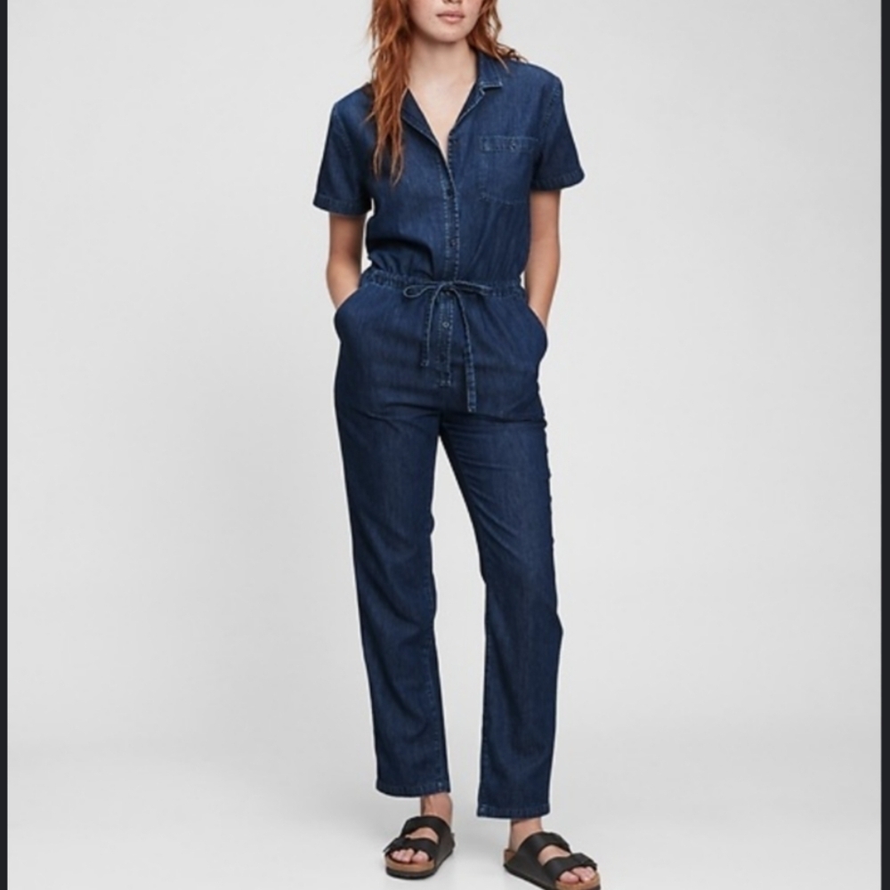 Gap Dark Blue Denim Jumpsuit